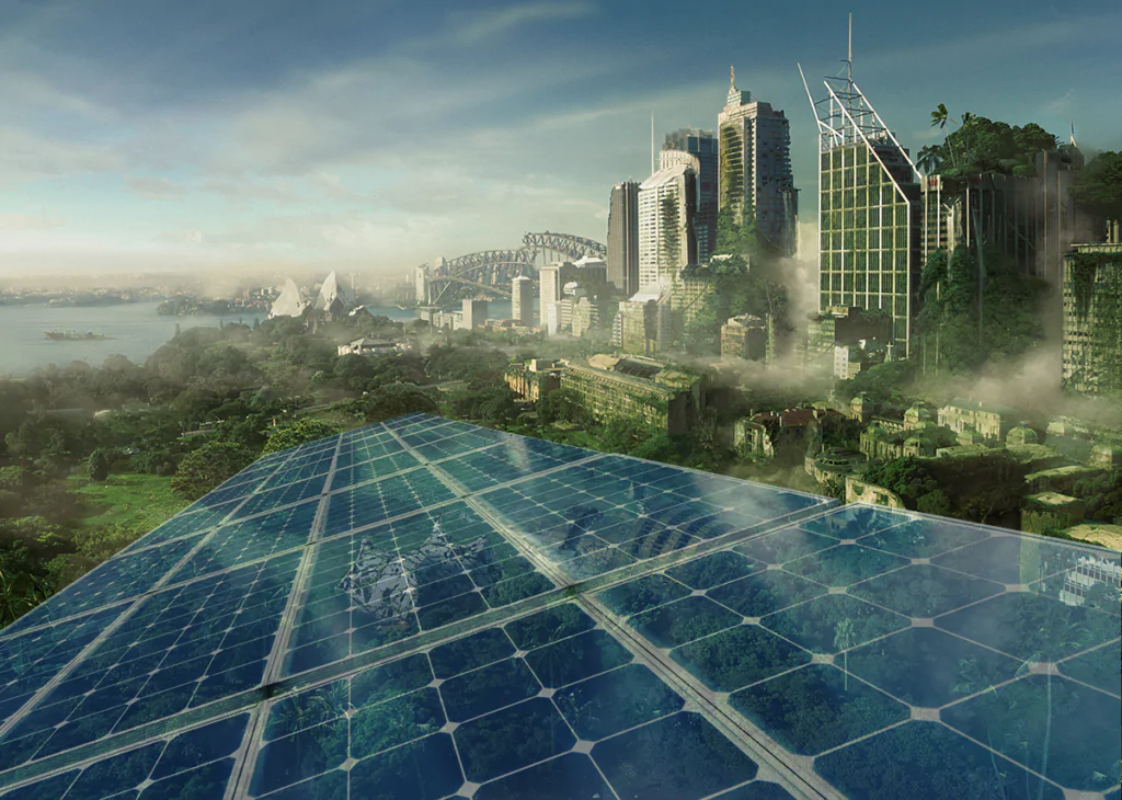 Futuristische „Green City“ - transparente Solarmodule
